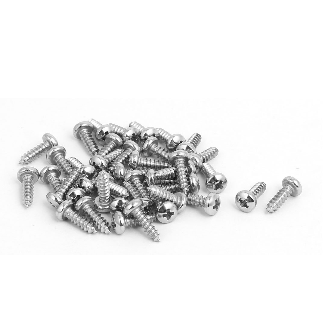 Sourcingmap M2.9x9.5mm 316 Stainless Steel Phillips Pan Head Self Tapping Screws 40pcs