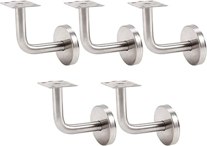 5pz Supporti Corrimano Con Rosetta Per Scale Acciaio Inox 201 Staffa Sostegno Supporto A Parete Amazon It Casa E Cucina