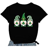 COMIZI St Patricks Day Shirts for Women Lucky Irish Shamrock Shirt St Pattys Day Short Sleeve