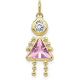 FB Jewels Solid 10K Yellow Gold June Girl Birthstone Charm