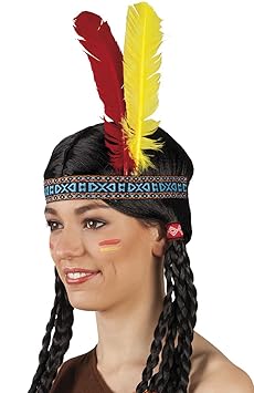 Boland 44136 Haarband Indianer Unisex-Erwachsene mehrfarbig One Size
