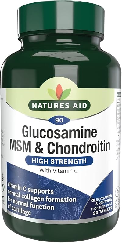 Natures Aid Glucosamine MSM & Chondroitin with Vitamin C 90 Tablets
