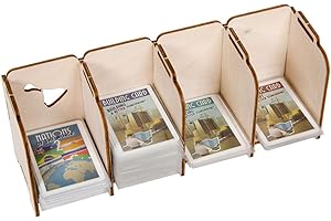 The Broken Token Mini Stacking Tabletop Card Holder with 4 Trays - Wooden Card Stand with Rows, Card Organizer for Tabletop Games