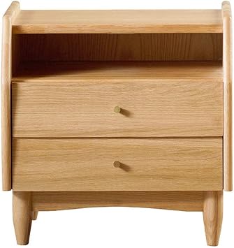 Amazon Com Bedside Table 2 Drawers Solid Wood Side Table Bedroom Storage Box Small Locker Bedside Cabinet Coffee Table Load Capacity 250kg Night Table Color Wood Color Size 504050cm Furniture Decor