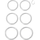 Xnsjeyy 18G 16G 14G Septum Nose Rings Hoops 316l Surgical Steel Clicker Medusa Labret Snake Bite Lip Ring Tragus Helix Daith Rook Conch Snug Cartilage Lobe Earrings Hoop Piercing Jewelry For Women Men