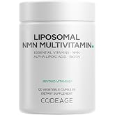 Codeage Liposomal NMN Multivitamin Supplement,120 Capsules | NMN 500mg, vitamins A, C, D3, E, K2, B-complex, alpha lipoic acid, TMG betaine. Liposomal delivery. Non-GMO.