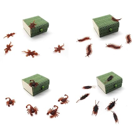 Crazy-Store Novelty Funny Wooden Scared Box Insect Tricky Play Joke Horror Toys (Green