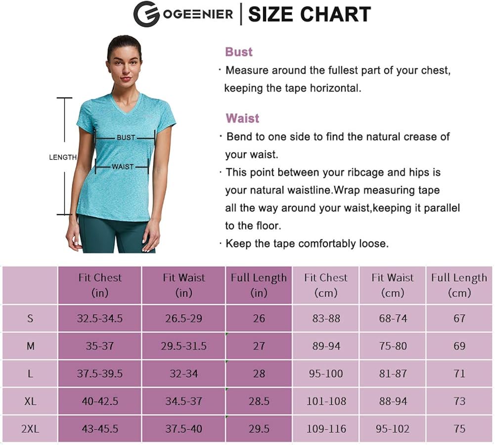 Ogeenier Women's Summer Workout Casual Tops Short Sleeve V Neck Shirts Cute Athletic Gym T Shirts: Clothing