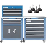 LARBANKE Rolling Tool Chest Combination,5-Drawer &amp; 8-Drawer Tool Chest | 2-In-1 Detachable Tool Chset,Portable Tool Box, Wheels&amp;Padded Feet,Lock &amp;Keys,Stainless Top, Drawer Liners,Connecting Buckle