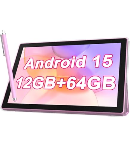Android15　タブレット本体　10インチ　12GB＋128GB　ピンク Amazon.com : IWEGGO Android 15 Tablet, 10 inch 12GB RAM+64GB ROM