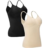 ATTLADY Compression Tank Tops for Women, High Shaping Scoop & V-Neck Cami, Shapewear Tummy Control Camisole