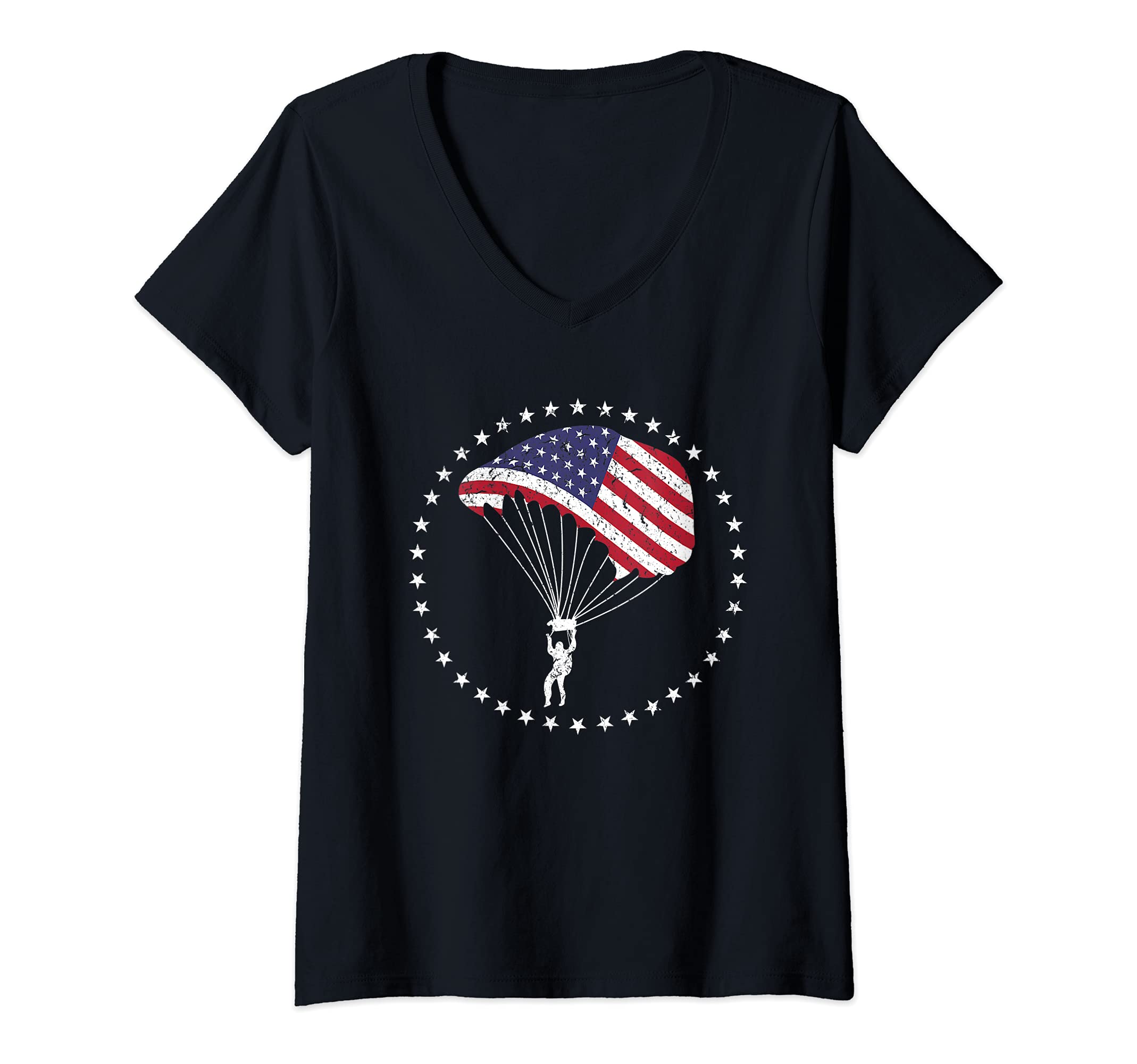 Womens Skydiving Parachuting Cool Skydiver I Skydiving V-Neck T-Shirt