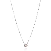 Amazon Collection Cubic Zirconia North Star Necklace with Cable Chain in Sterling Silver, 18"