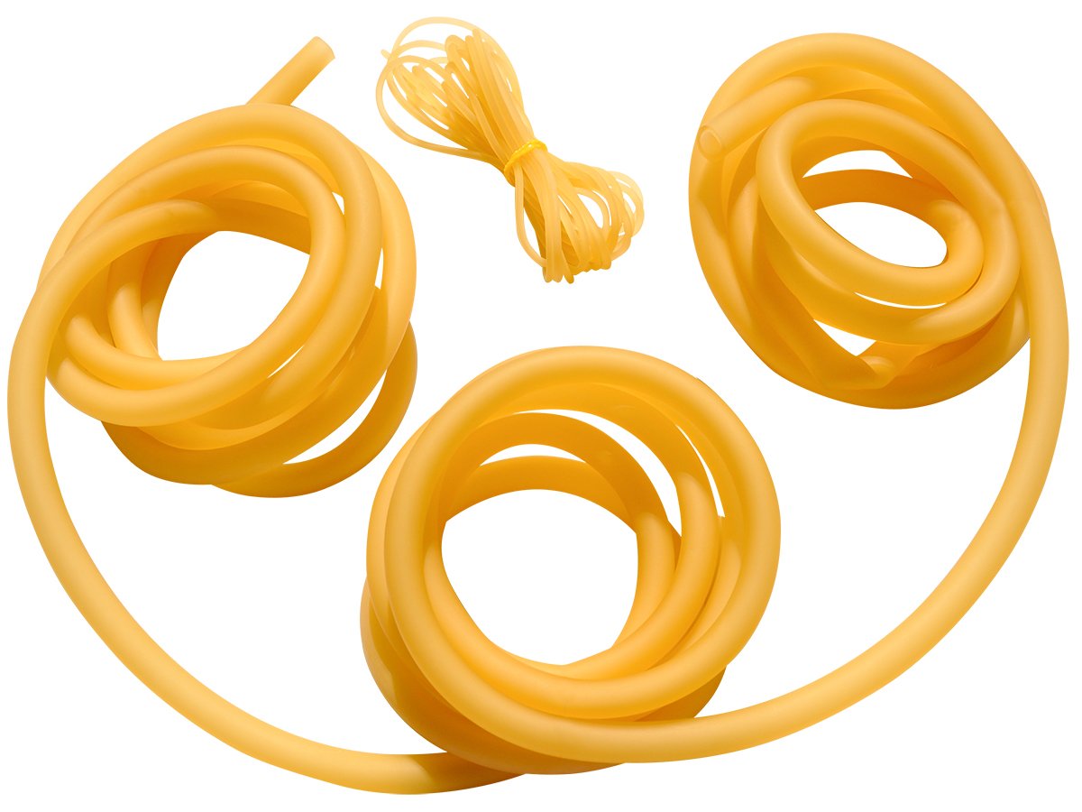 GM&BW 5m, 5X8mm Catapults Bands with 2m Tying Rubber-Elastic Natural Latex Tube with Elongation of 700% - Accessories for Making Professional Hunting Catapult or Slingshot for Competition