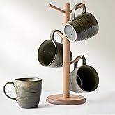 Ava Nord 14 oz Coffee Mugs Set of 4, Ceramic Coffee Mugs with Handle – Reactive Glaze Stoneware Coffee Mug Set for Tea, Latte, Cappuccino, Cocoa, Hot Chocolate – Microwave & Dishwasher Safe - Green