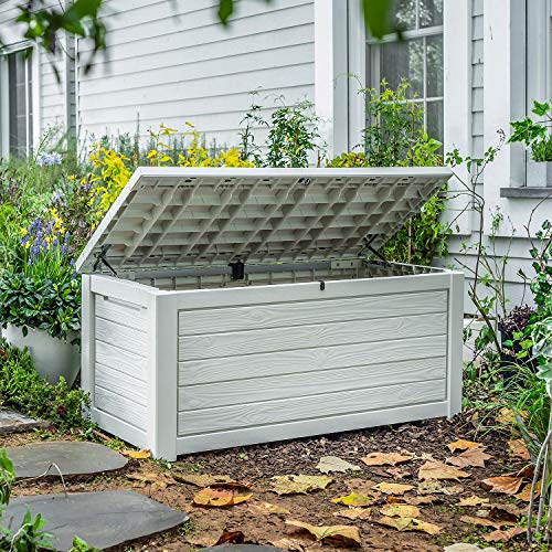 Keter 165 Gallon Weather Resistant Resin Deck Storage Container Box Outdoor Patio Garden