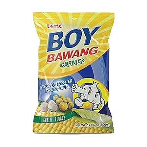 Boy Bawang Cornick, Garlic - Crispy Tasty & Gluten-Free Corn Nuts 3.54 ounces (100g), 3 Pack