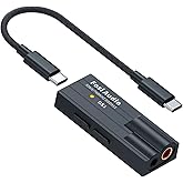 Fosi Audio DS1 DSD512 HiFi USB C DAC ES9038Q2M Mini Audio Headphone Amp Adapter Supports 32bit/768kHz with 4.4MM and 3.5MM Du