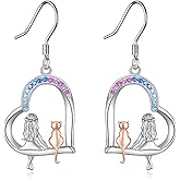 Animal Dangle Drop Earrings for Women Animal Earrings 925 Sterling Silver Jewelry Gifts for Girls Mom Daughter