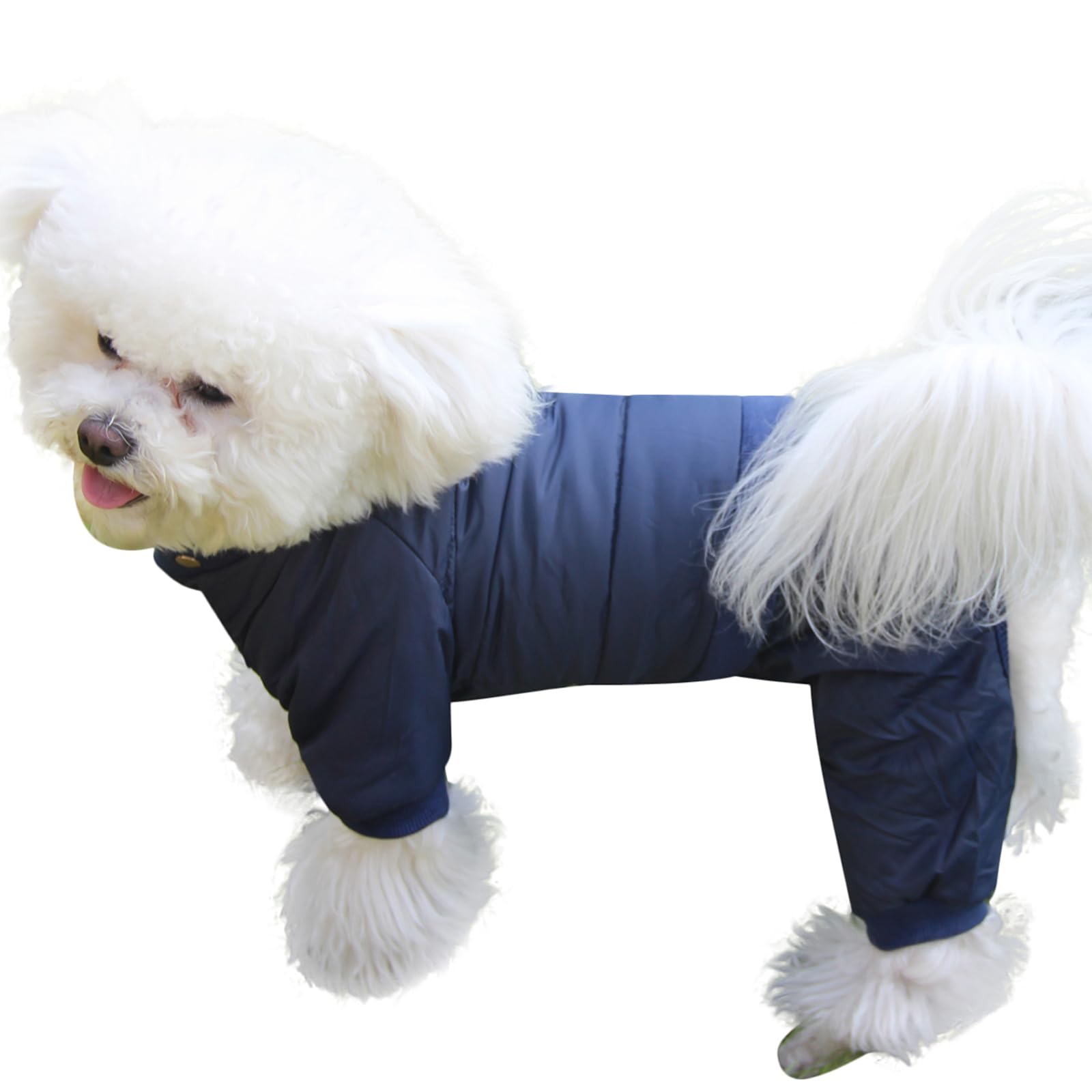 JoyDaog Fleece Lined Dog Coat with Detachable Hood and Detachable Hind Legs,Warm Puppy Jacket in Winter(Blue XS) — image 1