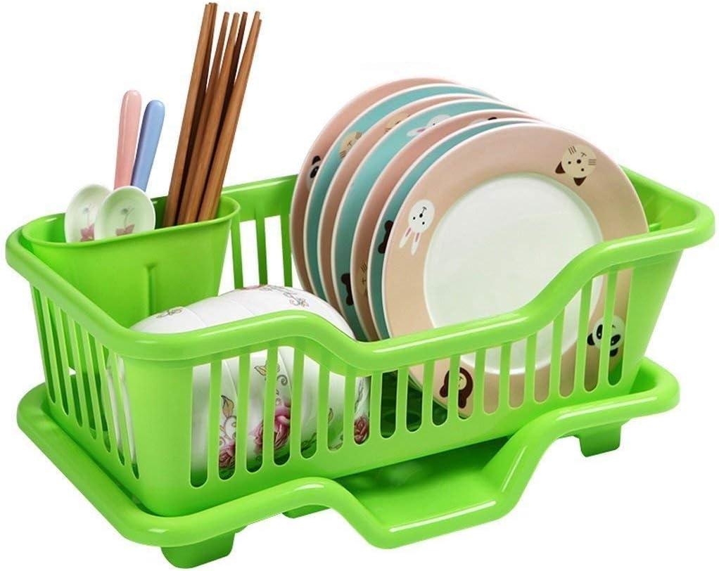 RACHEES Kitchen Sink Dish Drainer Drying Rack Washing Holder Basket (Random Color)