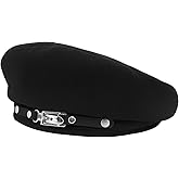 FEOYA Berets for Women Classic French Hats Solid Color Cotton Artist Painter Cap with Metal Decorative Buckle