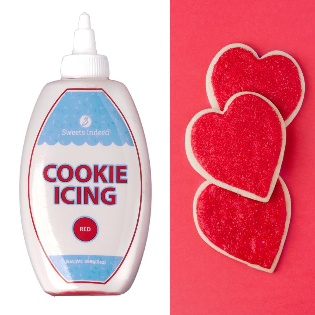 Photo 1 of **pack5*Sweets Indeed, Cookie Icing, Valntines Day Cookie Decorating, Quick and Easy to Use, Perfect for baking and cookie decoarting, 9 ounces (Red)