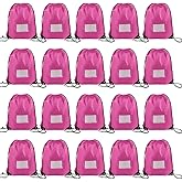 20 Pcs Drawstring Bags,Bulk Draw String Backpack, Cinch Bag Sackpack for Travel Gym Sport, Pink