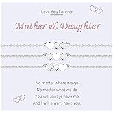VU100 2/3/4Pcs Mother Daughter Bracelets Gifts for Mom Daughter Mommy and Me Matching Heart Bracelet for Women Mothers Day Birthday Christmas