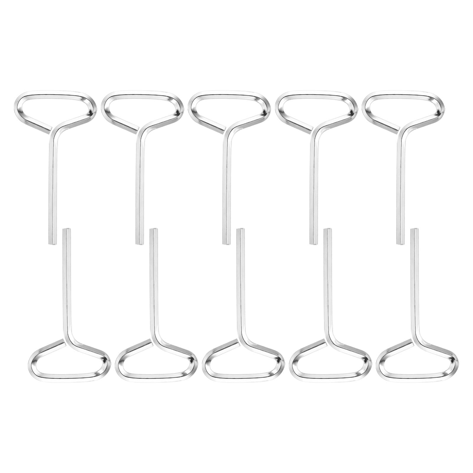 PATIKIL 5/32" Standard Hex Dogging Key, 10 Pack Solid Steel Wrench Door Key with T-Shaped Full Loop for Crash Bar, Push Bar Emergency Exit Devices, Silver