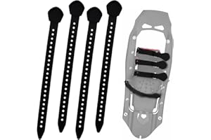 HCLSY 4 Pack 12 Inch Snowshoe Straps Replacement for MSR Classic Snowshoes Straps Kit, Adjustable Ski Boot Wraps Ties Compatible with Denali Evo Ascent Snowshoes, PosiLock Bindings