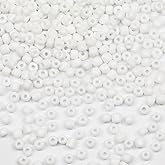 4mm White Seed Beads for Jewelry Making 200 Grams About 3380pcs,6/0 Glass Craft Beads for Making Earrings, Bracelets, Pendants, Waist Jewelry, DIY Handmade Seed Beads (White-4mm)