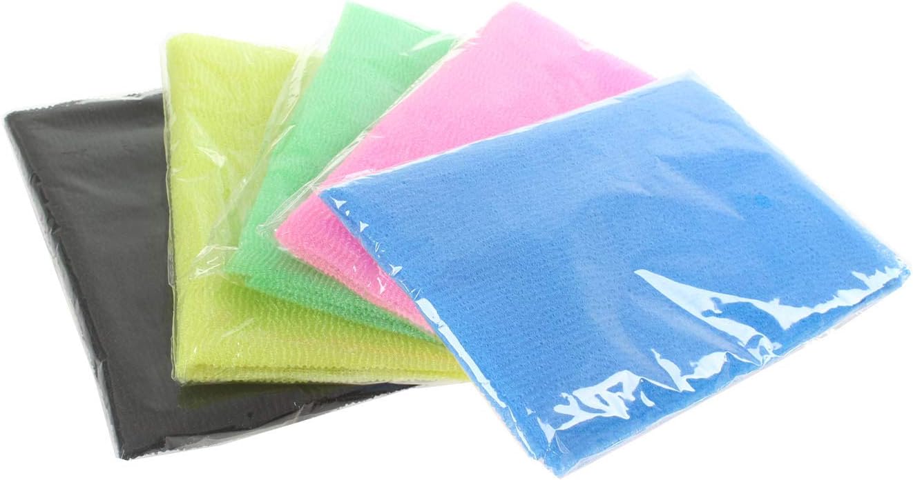 Nylon Beauty Skin Bath Wash Cloth Towel Exfoliating Massage Hygienic Fast Drying Durable Magic Bath Cloth 5 Valued Pack