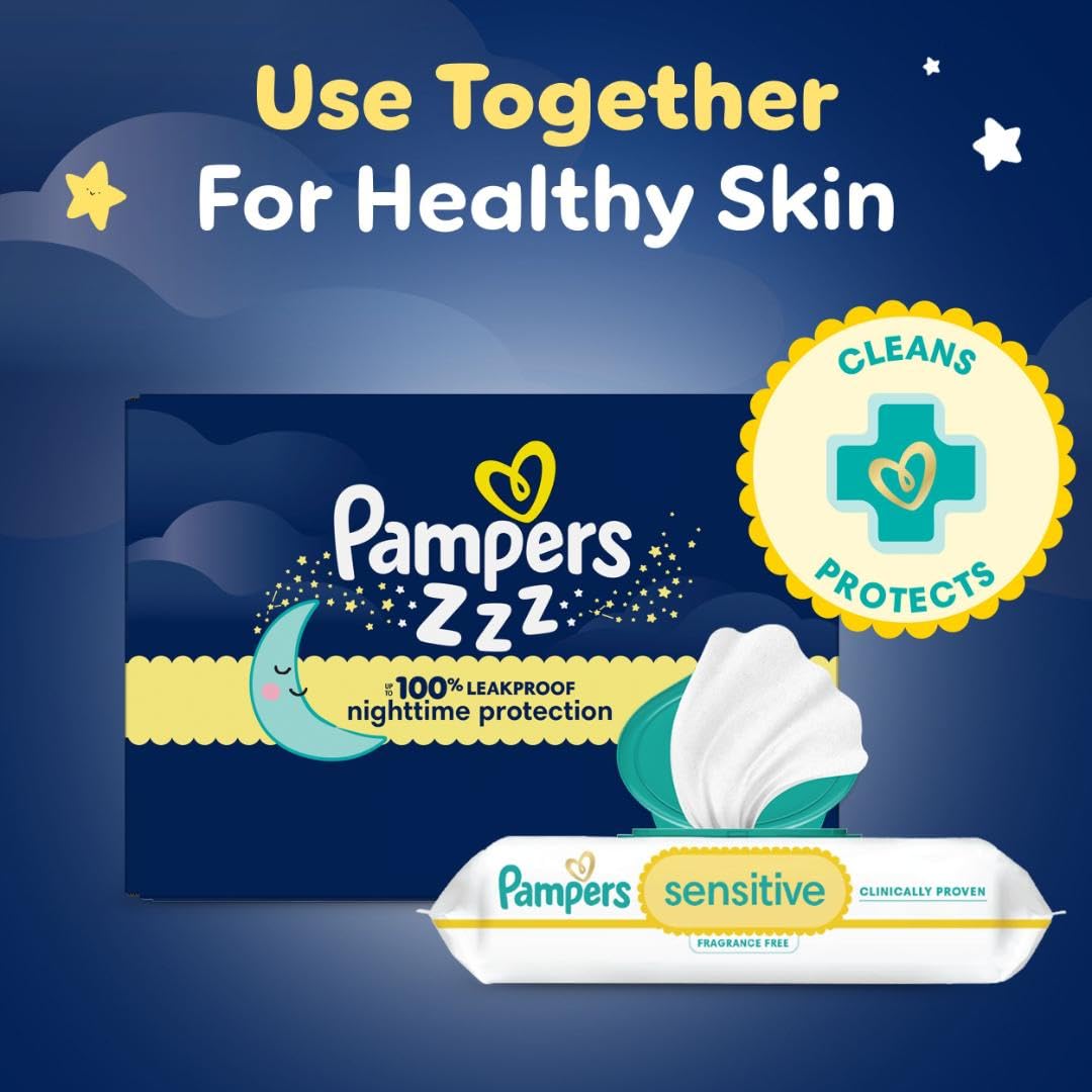 Pampers ZZZ Overnight Diapers, Size 7 (41+ lbs), 36 Count, Nighttime Protection Disposable Baby Diaper, Night Time Leak and Skin Protection
