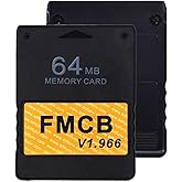 BITFUNX PS2 Fat FMCB Free McBoot Card v1.966, Memory Card for PS2 Fat Console - Plug & Play Video Game Adapter with No Lag (64MB)