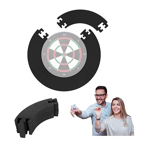 Dart Board Surround Ring, 4PCS EVA Dartboard Surround Wall Protector, Prevent Wall Damage With The Wall Protector Plate Easy Assembly for Family and Party Games Home Outdoor Use Heart Cylinder (E)