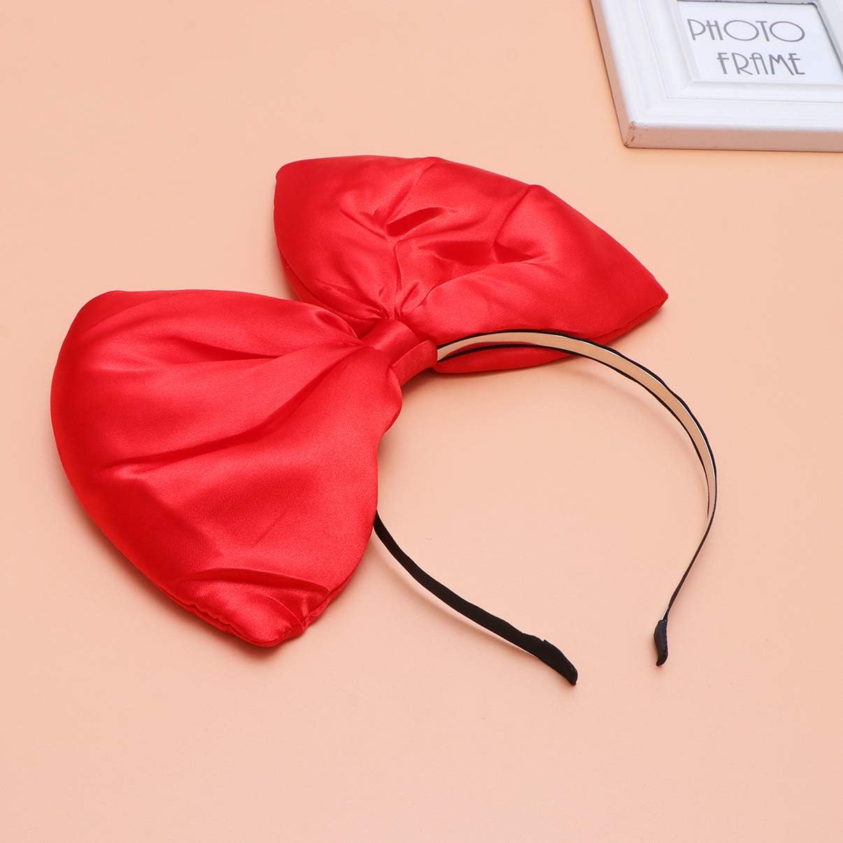 Lurrose Huge Bow Headband Large Bowknot Hairband Halloween and Christmas Party Hair Accessories for Woman Girl (Red) - Image 3