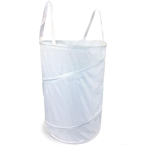 Heavy Duty Luxury Polyester Pop Up Laundry Basket, White, 100