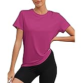 KevaMolly Workout Tops for Women UPF50+ Breathable Loose Fit Yoga T Shirts Short Sleeve Running Gym Athletic Tee Top