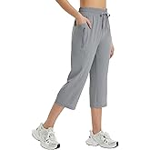baleaf Women's Athletic Capri Pants Lightweight Quick Dry Stretch Zipper Pocket Travel Casual Outdoor UPF 50+