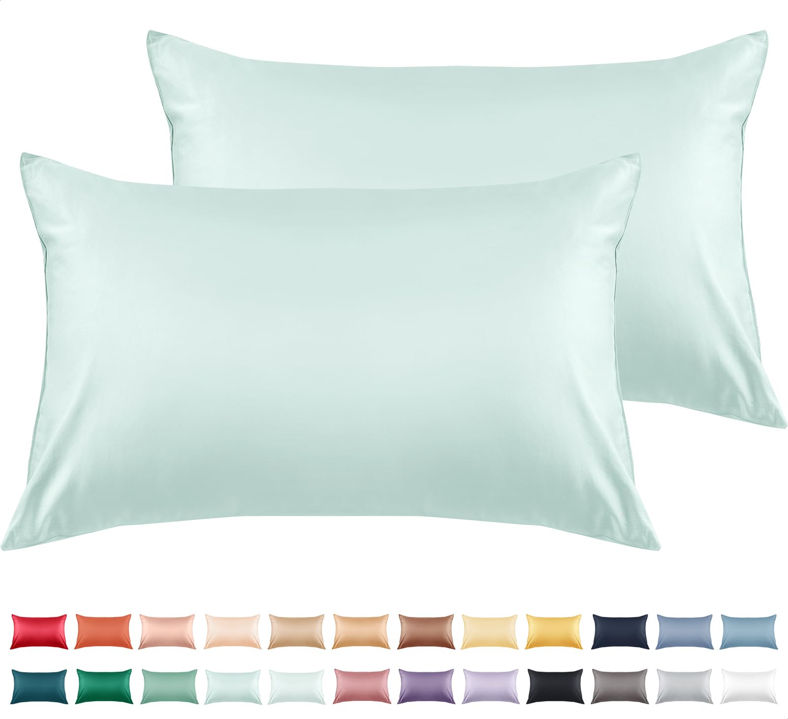 Photo 1 of Warmstar 100% Cotton Toddler Pillowcase Set of 2, 600 Thread Count 13x18 Toddler Pillowcases Soft & Breathable, Cotton Travel Pillow Case Cover 13"x 18" with Envelope Closure,Lagoon