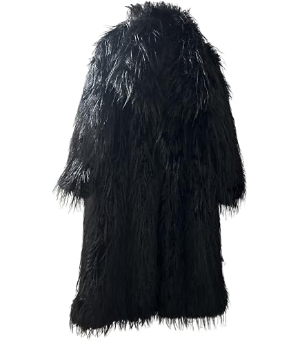 P*号様 DEFORMATION COLLAR SHAGGY COAT S Lisa Colly Women's Winter Faux Fur Coat Shaggy Jacket (Beige,Small