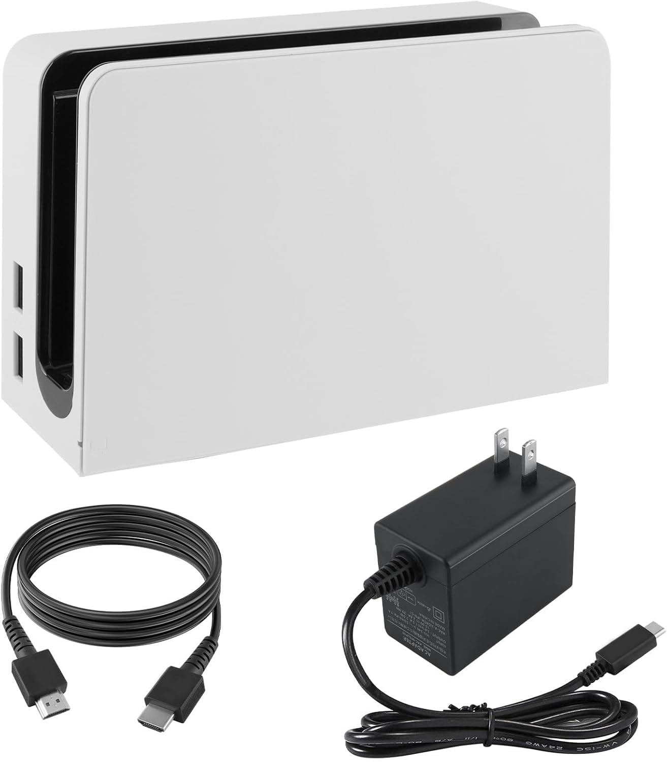 Photo 1 of TV Dock Station for Nintendo Switch/Switch OLED with LAN Port,3-1 Switch Docking Station Set for TV with 1080P HDMI Cable and AC Adapter,TV Base Charging Dock Station for Nintendo Switch/OLED (White)