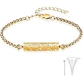 constantlife Cremation Bracelet for Ashes for Women Stainless Steel Sunflower Cylinder Urn Adjustable Link Bangle Memorial Jewelry Loved Ones Ashes Holder Keepsake