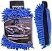 Microfiber Dual-sided, Car Wash and Car Wax Mitt, Chenille Sponge and Polishing Pad