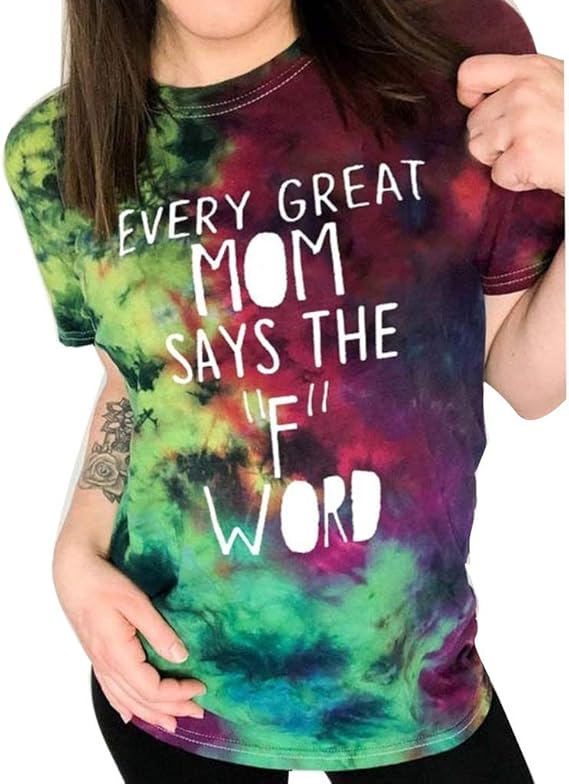 Amazon Tシャツ レディース 創意tシャツ タイダイ カラフル デザイン 英字プリント 春夏 人気 安い お揃い ベーシック トップス カジュアル オシャレ 日系 原宿系 快適 触り心地 通学通勤 日常 大きいサイズ Nashijp Tシャツ カットソー 通販