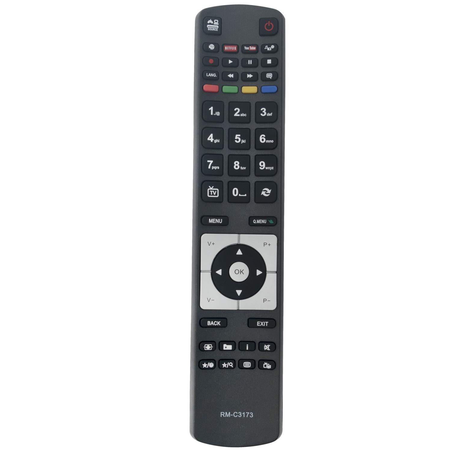 VINABTY RM-C3173 RC5117 Replace Remote For Hitachi TV 48HBT62U 50HYT62UH 42HYT42U 50HYT62U 24HXT45U 24HYJ45U 24HYT45U 28HYJ45U 32HB6T41U 43HB6T62U 43HGT69U 48HB6T62U 48HK6T64U 49HGT69U 55HB6T62U