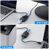 Ruelen KVM USB 3.0 Hub Switcher 1 PC Sharing Keyboard Mouse Printer 2 Devices view 5