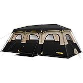 FanttikOutdoor Instant Cabin Tent 6/8/10/12 Person Camping Tent Setup in 60 Seconds with Rainfly & Windproof Portable with Carry Bag for Family Camping & Hiking, Upgraded Ventilation, Khaki