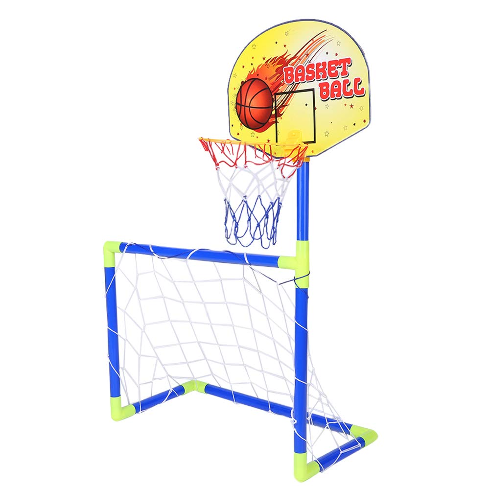 VGEBY Football Basketball Toy Set, 2 In 1 Soccer Goal and Basketball Stands Set for Kids Children Other Children'S Outdoor Toys